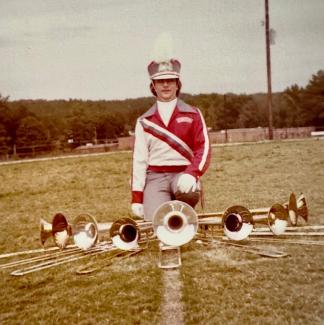 Mike Hartline as a trombone player in high school